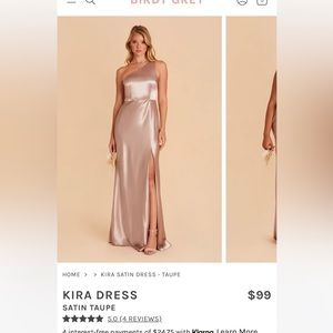 Birdy Grey Taupe Satin Kira Dress